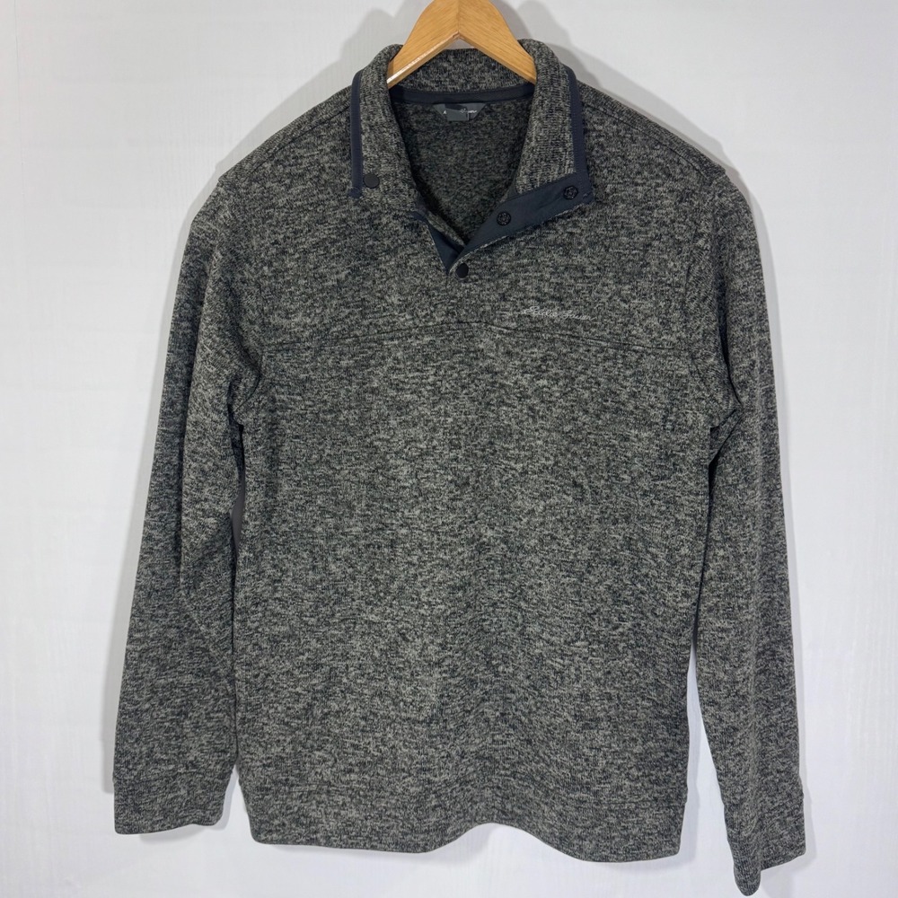 Eddie Bauer Radiator Fleece Mock Neck‎ Snap Pullover Sweater Mens Size L